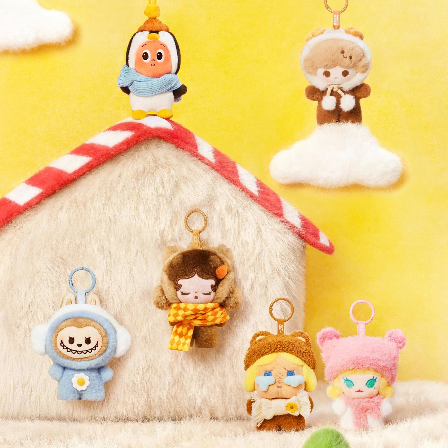 POP MART POP Bean Fluffy & Cozy Series-Plush Pendant Blind Box, Blind Box Action Figures, Random Design Collectible Toys for Home Decor, Birthday Gifts for Girls Boys Women Men, Single Box