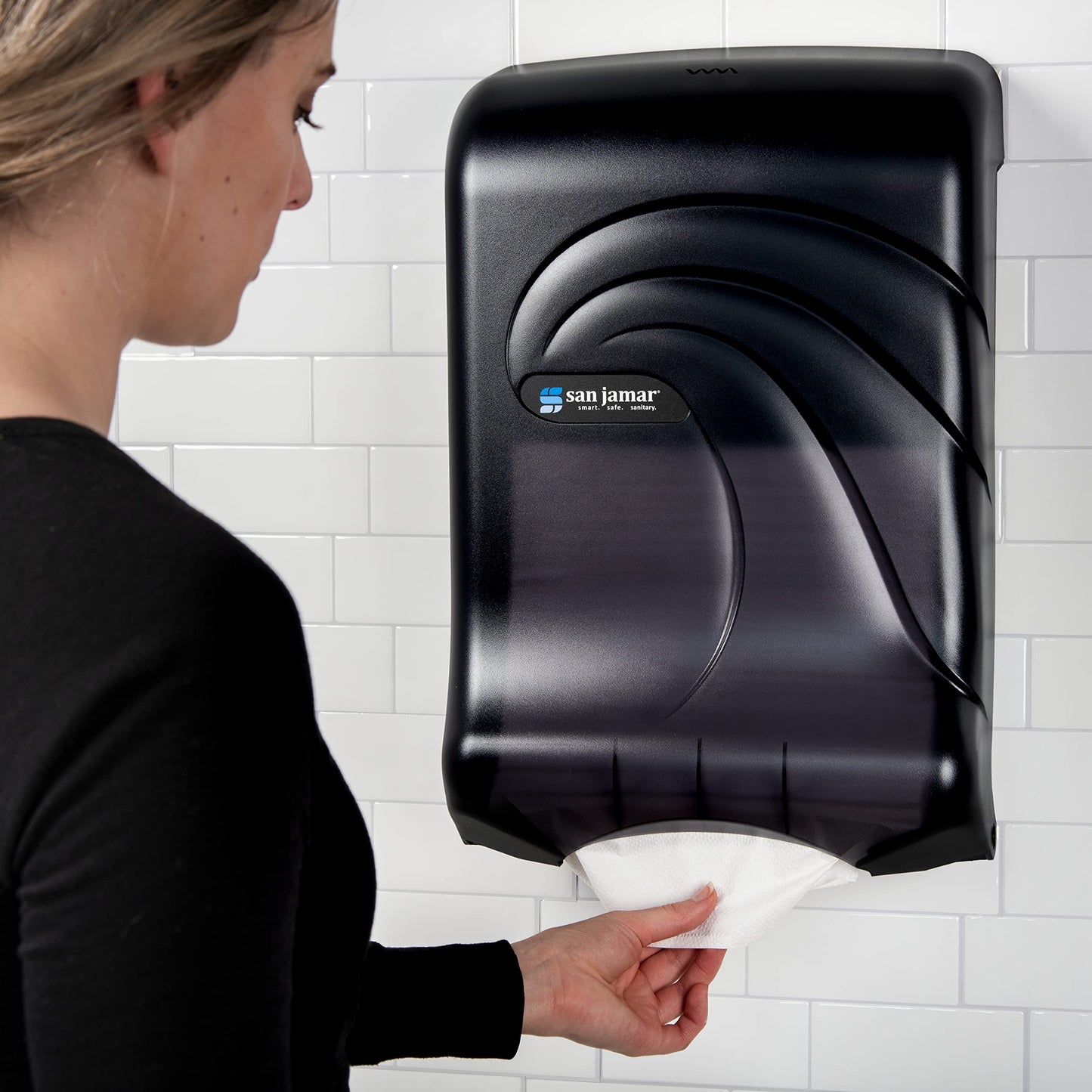Ultrafold Multifold/C-Fold Towel Dispenser, Oceans, 11.75 X 6.25 X 18, Transparent Black Pearl