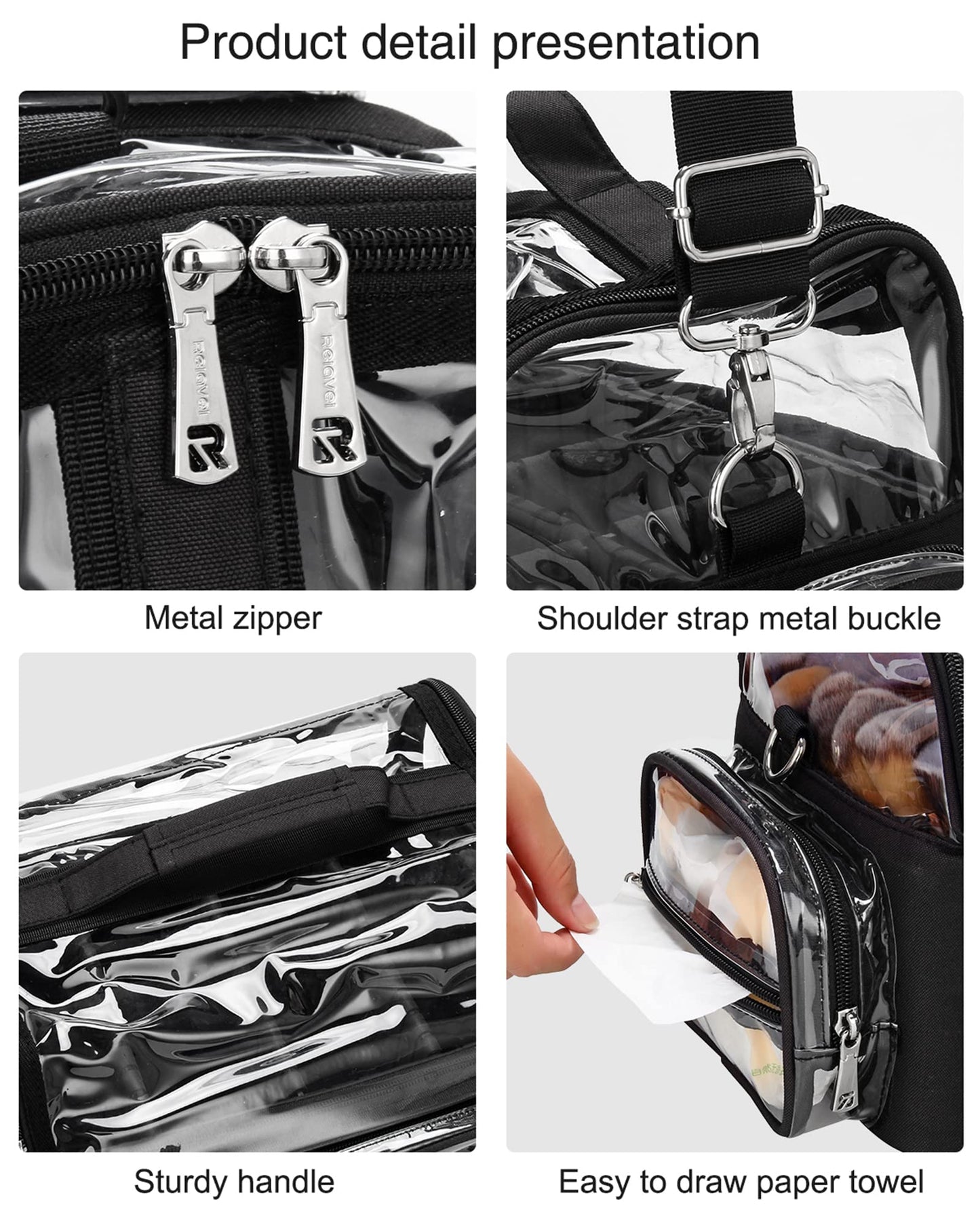 Makeup Brush Case, Extra Large Makeup Brush Bag XL Professional Makeup Artist Must Haves Travel Case with Stand Up Brush Slots Cosmetic Organizer Bag, Full Open Easy to Access, with Adjustable Strap