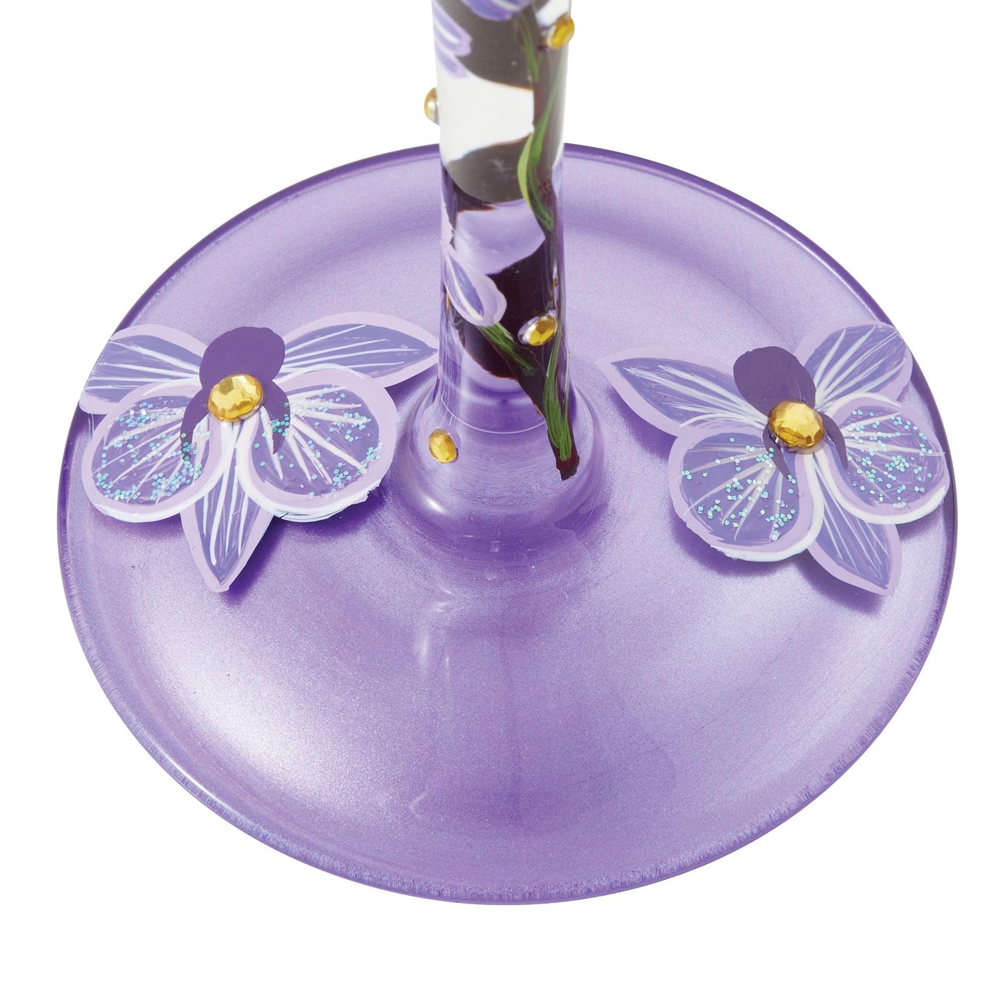 Enesco Designs by Lolita Butterfly Jubilee Hand-Painted Artisan Wine Glass, 15 Ounce, Multicolor