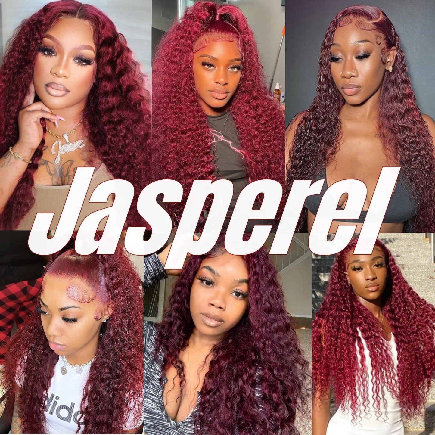 Jasperel Burgundy Deep Wave Lace Front Wigs Human Hair Glueless 22 Inch 99J 13x4 Hd Lace Frontal Wigs Human Hair for Black Women Wine Red Colored