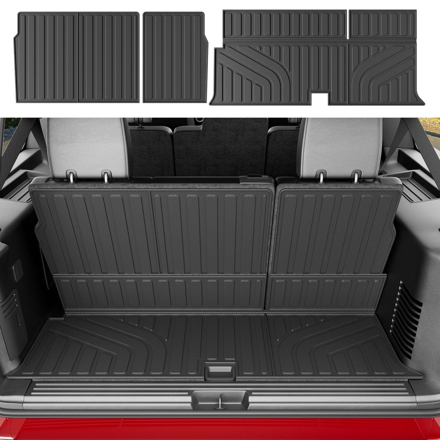 xipoqix 7&8 Seats Cargo Mat Compatible with 2003-2017 Ford Expedition Lincoln Navigator Trunk Mat Cargo Liner TPE 3rd Row Backrest Trunk Liner Replacement for 2003-2017 Ford Expedition Accessories