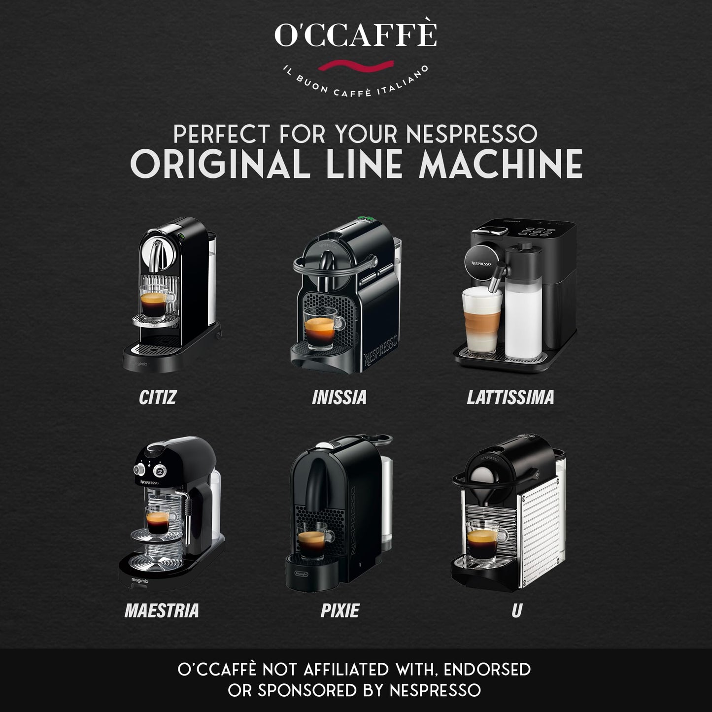 Occaffe Variety Pack Espresso Pods - by CAPSUCUP SELECTION 100 Selection Espresso Capsules compatible with Nespresso Machines