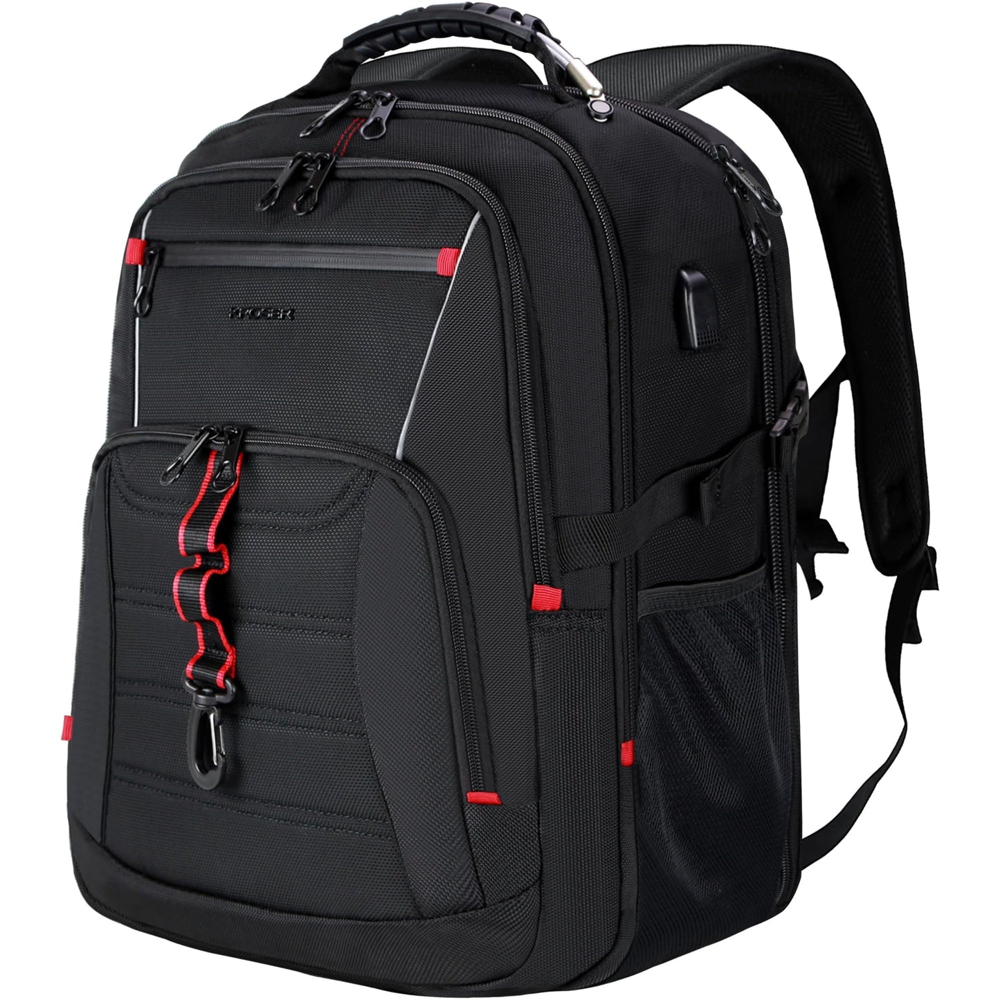 KROSER Travel Laptop Backpack 18.4 inch XXXL Computer Backpack Stylish College Backpack with RFID Pockets USB Charging Port REFLECTIVE STRIPS Water-Repellent Daypack for Business/Men
