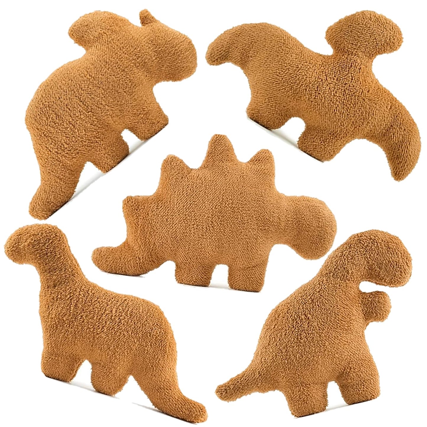 Lixzuch 5 Packs Dino Nugget Plush Pillow, Large Chicken Dinosaur Nugget Plush Pillow, Nugget Dino Dinosaur Theme Decor for Birthday Party
