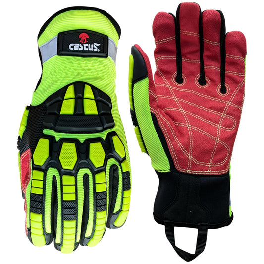 Cestus Deep III Pro, Heavy Duty Extrication Gloves, ANSI A7 Cut Resistant Impact Gloves for Construction Demolition Recycling (Large)