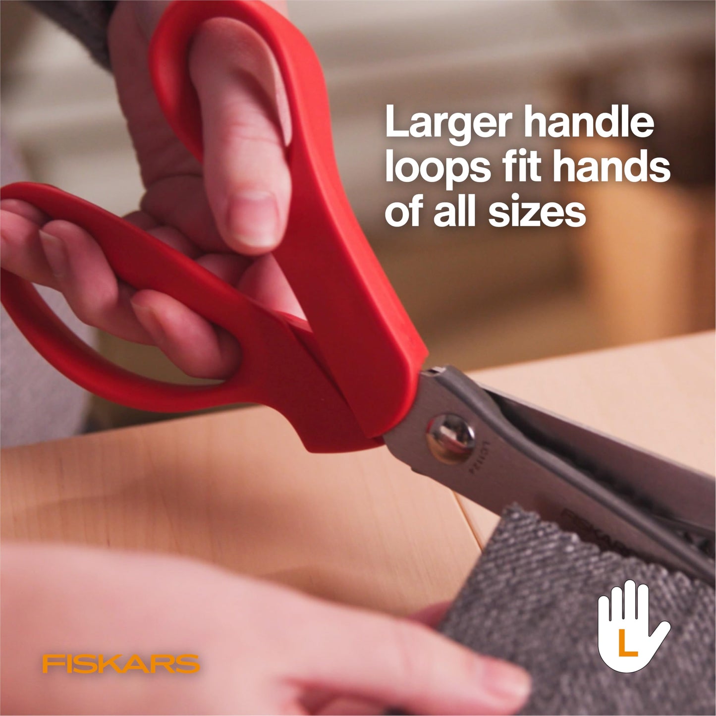 Fiskars 8” Premier Left-Handed Pinking Shears for Fabric Cutting Paper and Crafts, High-grade Stainless Steel Zigzag Blades Prevents Fraying, Ergonomic Contoured Handle for Left-Handed Comfort