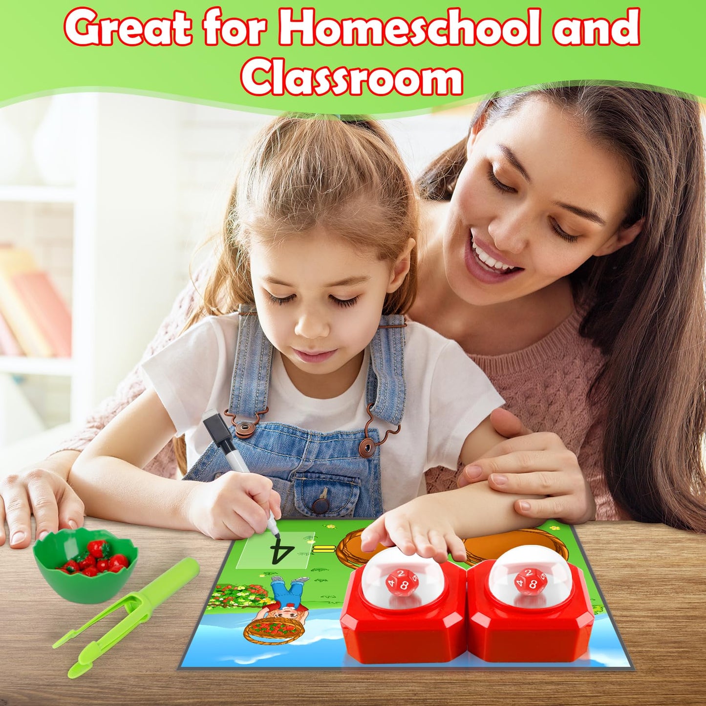 Kasfalci Math Board Games for Kids: Addition Subtraction Games, Math Counters, Kindergarten Classroom Homeschool Supplies