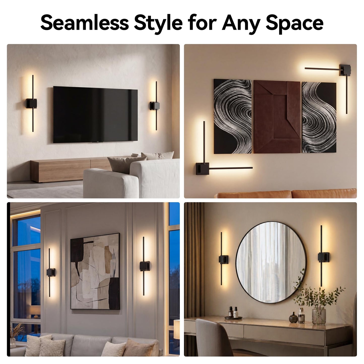 Battery Operated Wall Sconces Set of 2, 𝐔𝐩𝐠𝐫𝐚𝐝𝐞𝐝 8000mAh Rotatable Picture Lights with Remote Control, Dimmable 3000-6500K LED Rechargeable Wall Lights for Living Room Bedroom Mirror, 28.3In