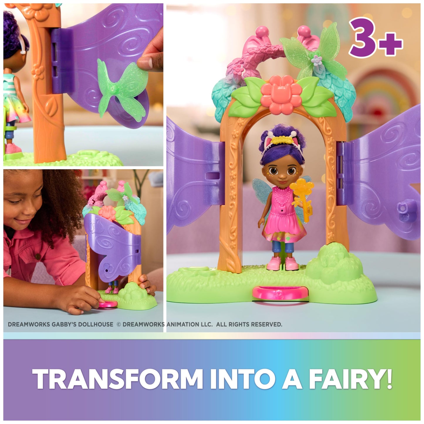 Gabby's Dollhouse Fairylandia, Fairy Magic Reveal Playset with Transforming Feature and Dollhouse Accessories, Kids Toys for Girls & Boys Ages 3 and Up