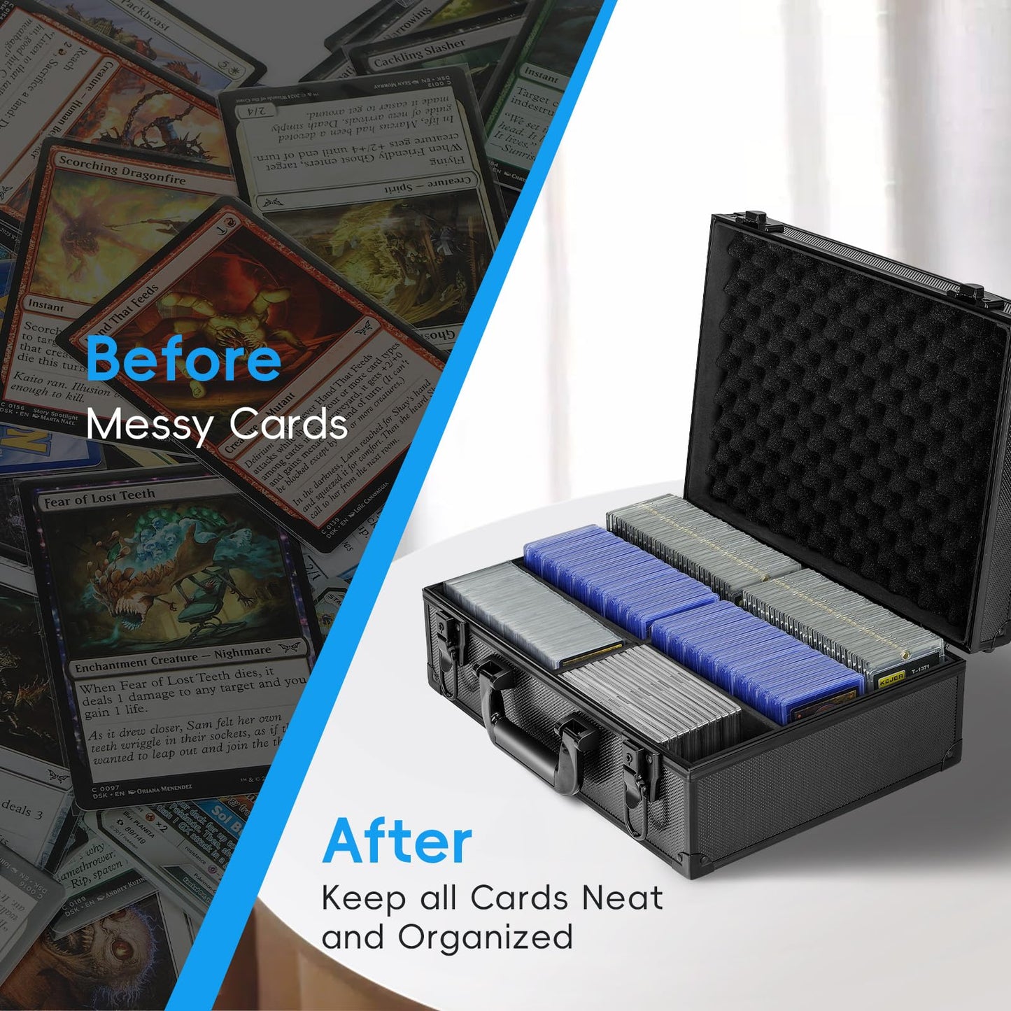 ANNLOV Toploader Storage Box for 3"x4" 35pt Rigid Cards, Holds 600+ Toploaders, Sports Card Storage Case Organizer, Trading Card Storage Box with Lock