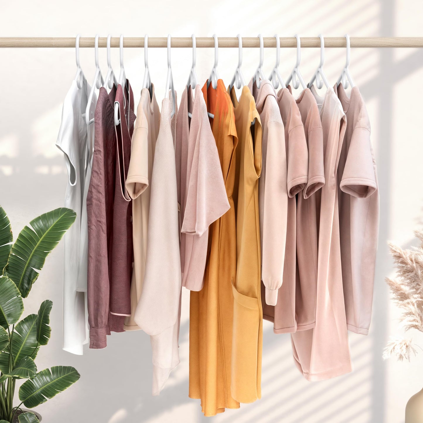 NEATERIZE Ultra Heavy Duty Plastic Clothes Hangers - White - Durable Coat, Suit and Clothes Hanger. Perchas De Ropa (24 Pack - White)