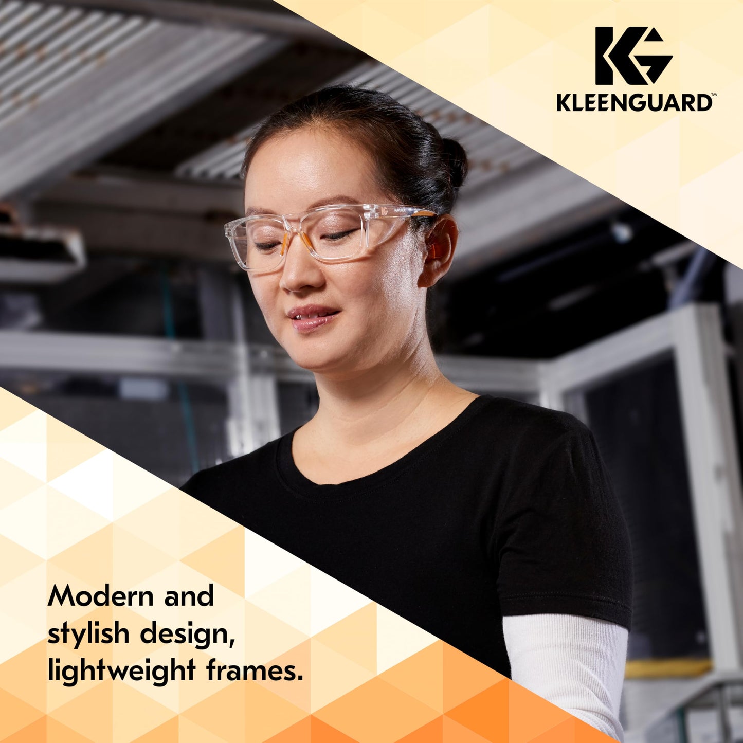 KleenGuard™ V30 Maverick™ Safety Glasses (49301), with KleenVision™ Anti-Fog Coating, Clear Lenses, Clear Frame, Unisex for Men and Women (Qty 12)