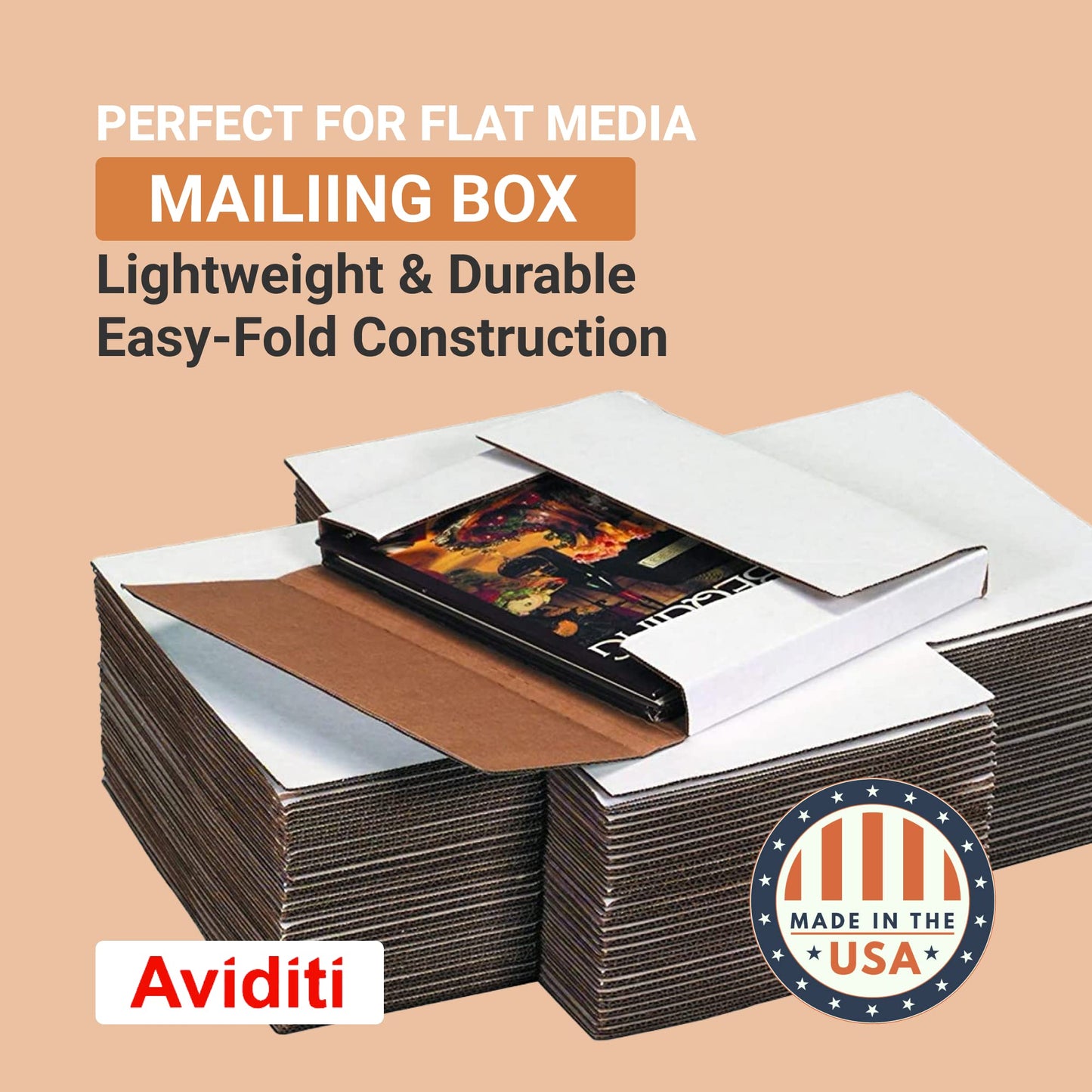 BOX USA Shipping Boxes Small 9.625"L x 6.625"W x 1.25"H 50-Pack - Corrugated Cardboard Box for Moving, Mailing, Packing, Packaging and Storage