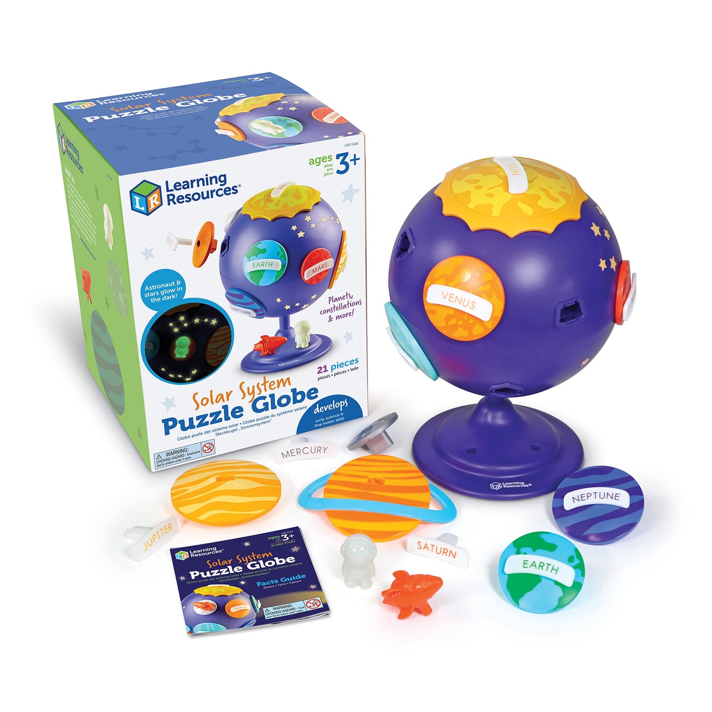 Learning Resources Solar System Puzzle Globe - 21 Pieces, Age 3+ Space Toys for Toddlers, STEM Toys for Kids, Space Décor for Kids