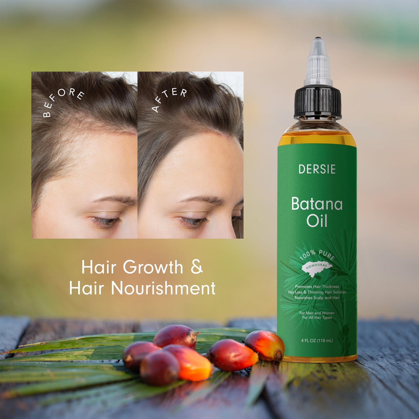 Batana Oil for Hair Growth: Dr Sebi Organic Raw Batana Oil from Honduras - 100% Pure & Natural - For Thicker & Stronger Hair - 4 FL OZ (Pack of 2)
