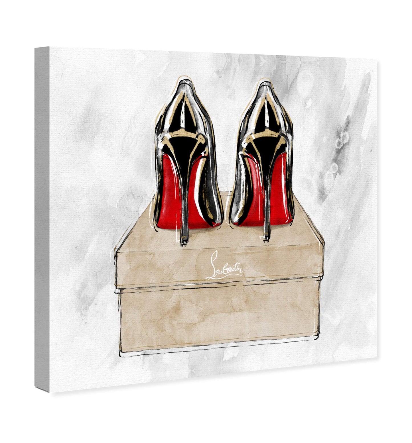 The Oliver Gal Artist Co. Fashion and Glam Wall Art Canvas Prints Heels Red Shoes' Home Décor, 24" x 24", Black, Brown
