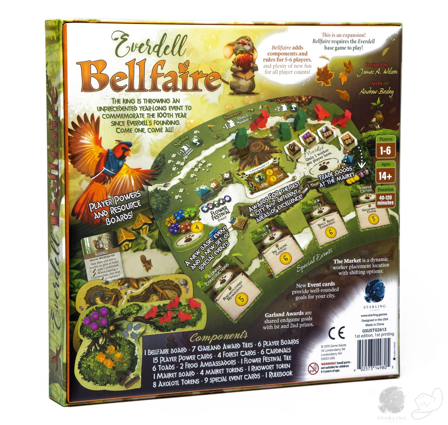 Everdell: Bellfaire Expansion – Board Game Add-On for 5–6 Players with Player Powers, New Market Board & Special Event Cards – Requires Everdell Base Game