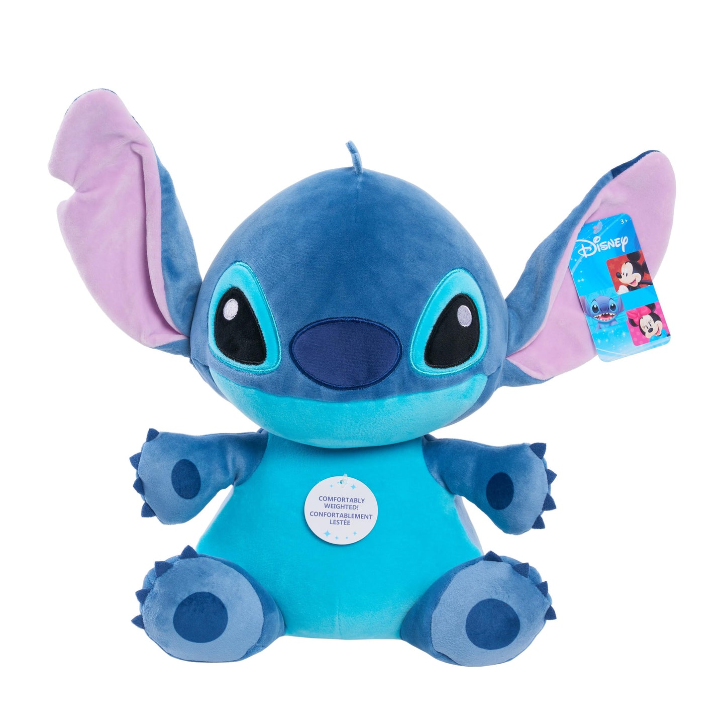 Disney Classics 14-inch Stitch, Comfort Weighted Plush, Officially Licensed Kids Toys for Ages 3 Up, Gifts and Presents