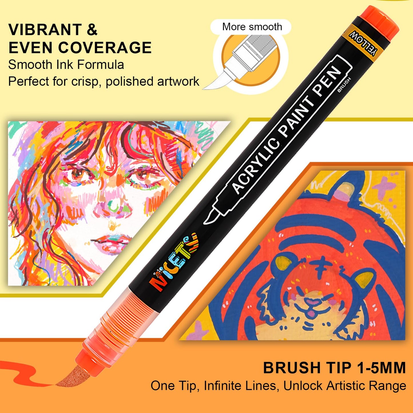 NICETY 32 acrylic markers (Yellow)