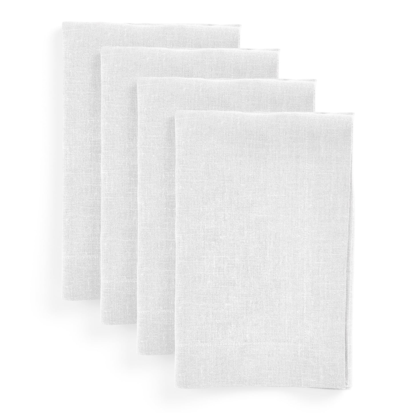 Solino Home White Linen Napkins Set of 4-100% Pure Linen Cloth Washable Dinner Napkins 20 x 20 Inch for Winter, Valentines, Spring, Easter - Diana Medium Weight