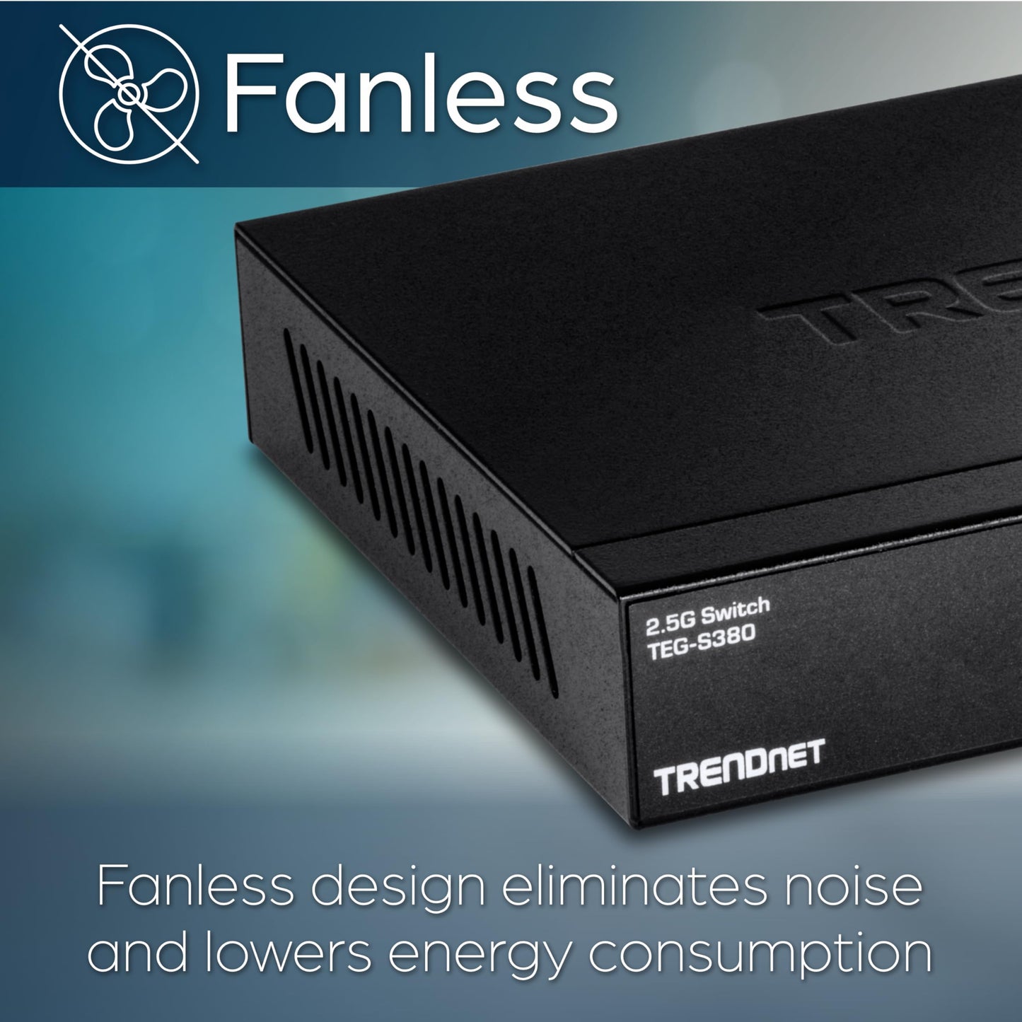 TRENDnet 8-Port Unmanaged 2.5G Gaming Switch, 8 x 2.5GBASE-T Ports, 40Gbps Switching Capacity, Backwards Compatible with 1000Mbps Devices, Fanless, Wall Mountable, Lifetime Protection, Black, TEG-S380