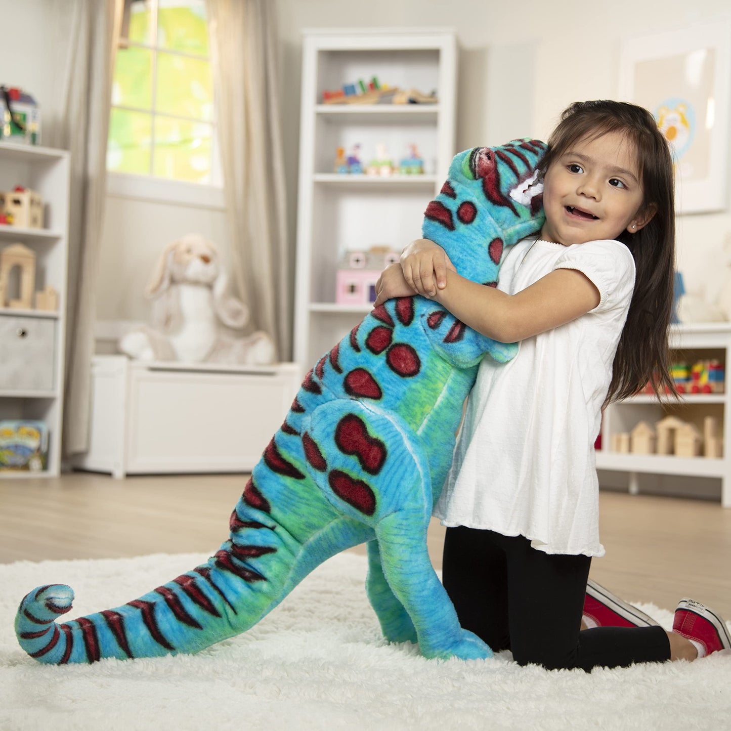 Melissa & Doug T-Rex Dinosaur - Lifelike Stuffed Animal (Over 2 feet Tall) Giant Blue Stuffed T-Rex Plush Toy