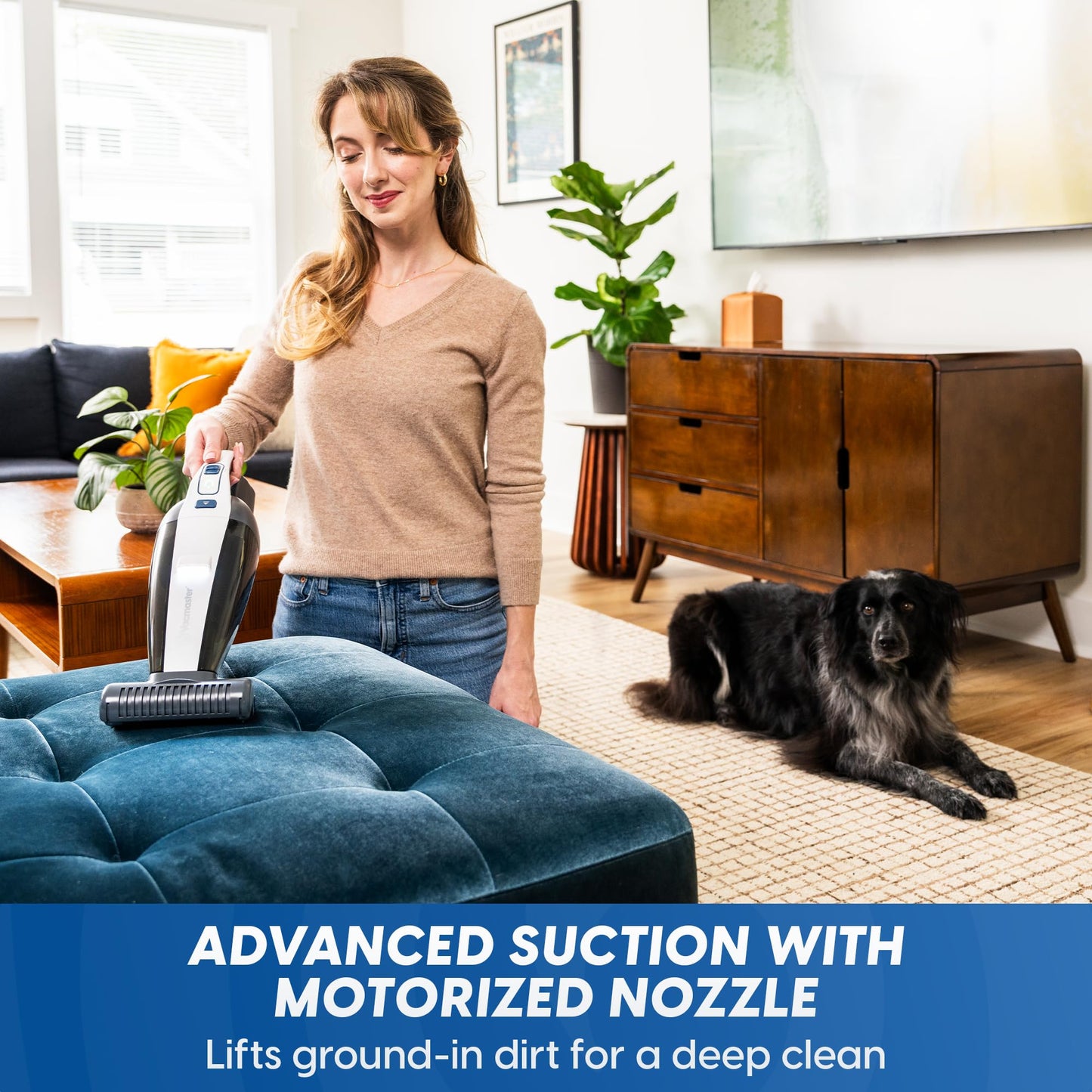 Vacmaster Pet Hair Cordless Hand Vacuum with Motorized Nozzle, 2-Speeds, LED Light, for Home & Car, Dusting Brush, Precision Nozzle, and Crevice Tool