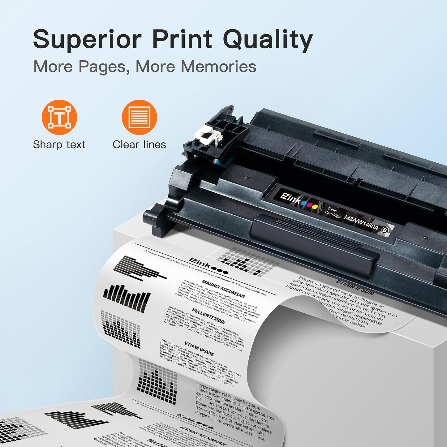 E-Z Ink 148A Toner Cartridge (with Chip) Replacement for HP 148A Toner Cartridge W1480A 148X W1480X to Use with Pro MFP 4101fdn 4101fdw 4001dn 4001n Printer (Black, 2 Pack)