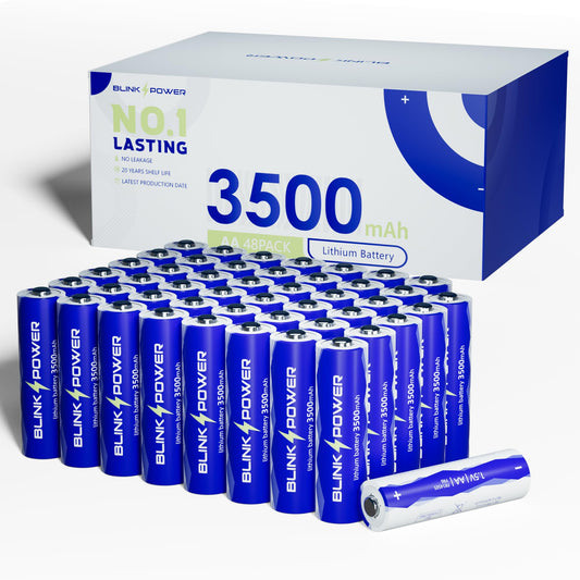 Blinkspower™ Lithium Batteries AA 48 Pack, 3500mAh NO.1 Lasting 1.5V Double A Lithium Battery 【Non-Rechargeable】