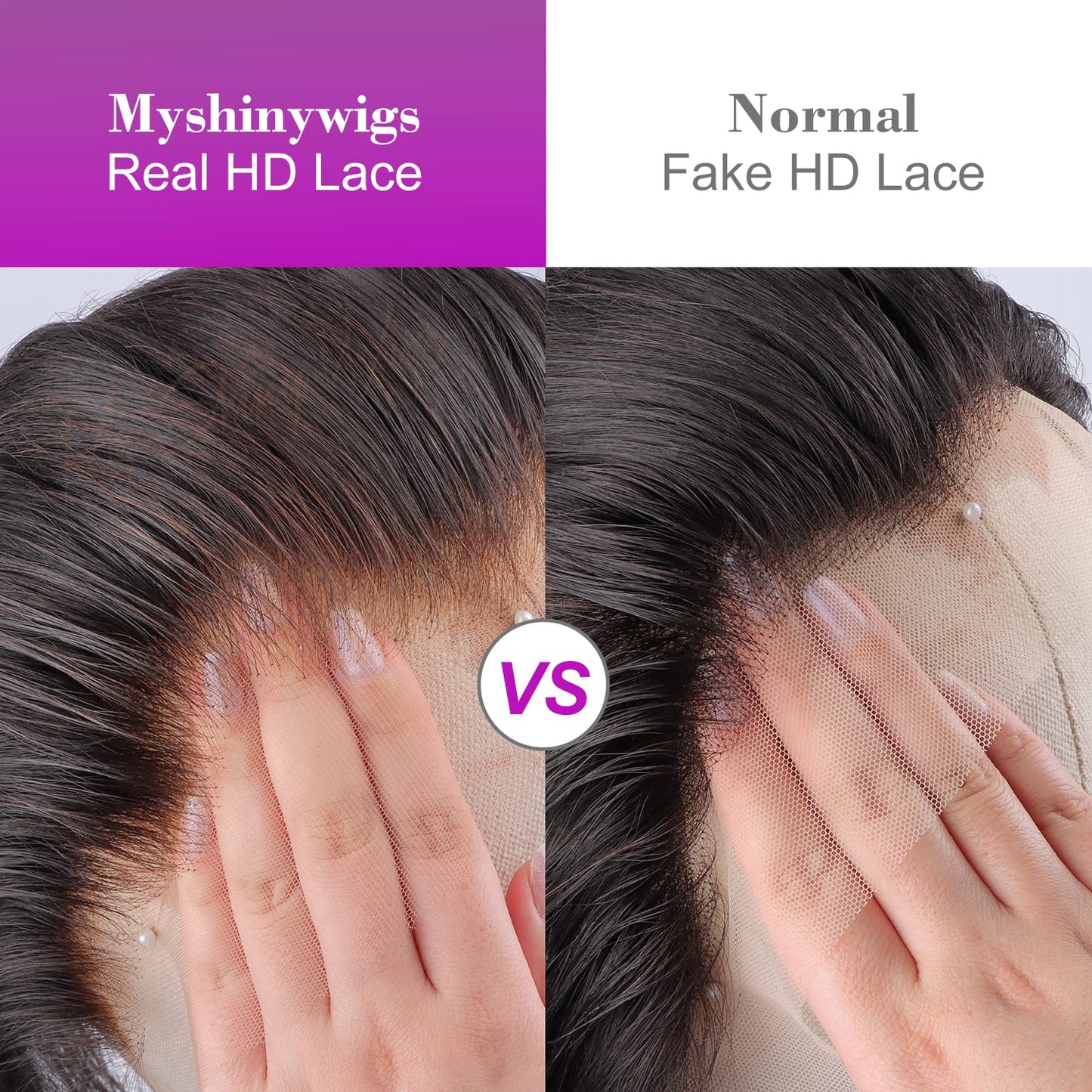 Myshinywigs Bleached Knots 5x5 Real HD Lace Closure Skinlike Straight Human Hair Closure Pre Plucked with Baby Hair Brazilian Virgin Thin Invisible 5x5 Lace Closure Serrated Edge 16 Inch Closure Only