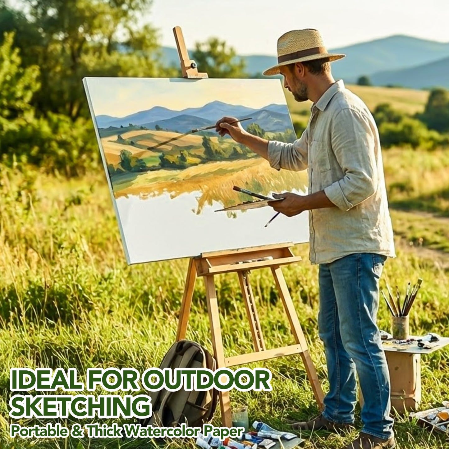 30 Sheets Large Watercolor Paper, 22x30 Inches Cold Press Water Color Paper Pad, 300GSM Thick Heavyweight Large Drawing Paper Bulk for Beginners Artists Professionals