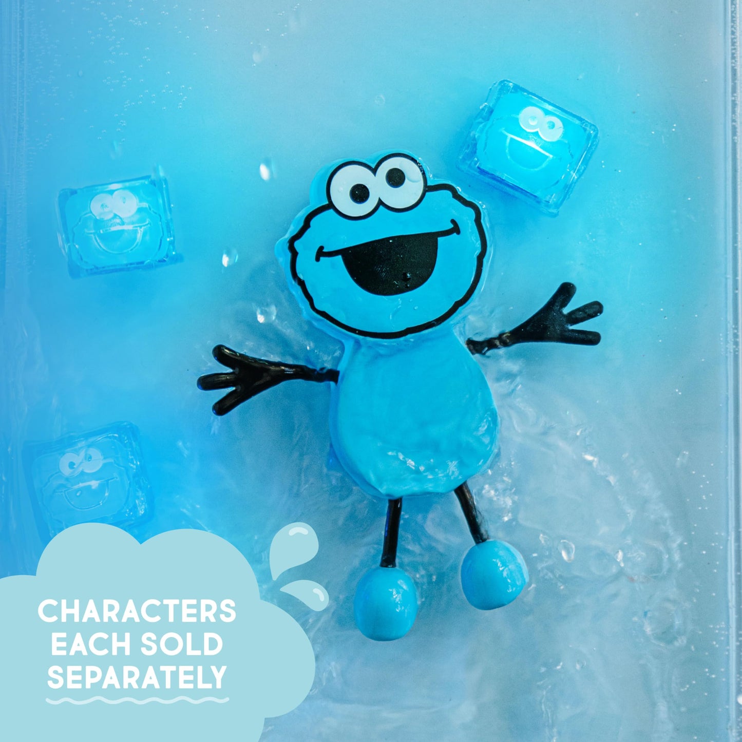 Glo Pals x Sesame Street Water-Activated Light-Up Cubes Bundle for Sensory Play - 12 Packs (Easy as A,B,C – Abby Cadabby, Big Bird + Cookie Monster)
