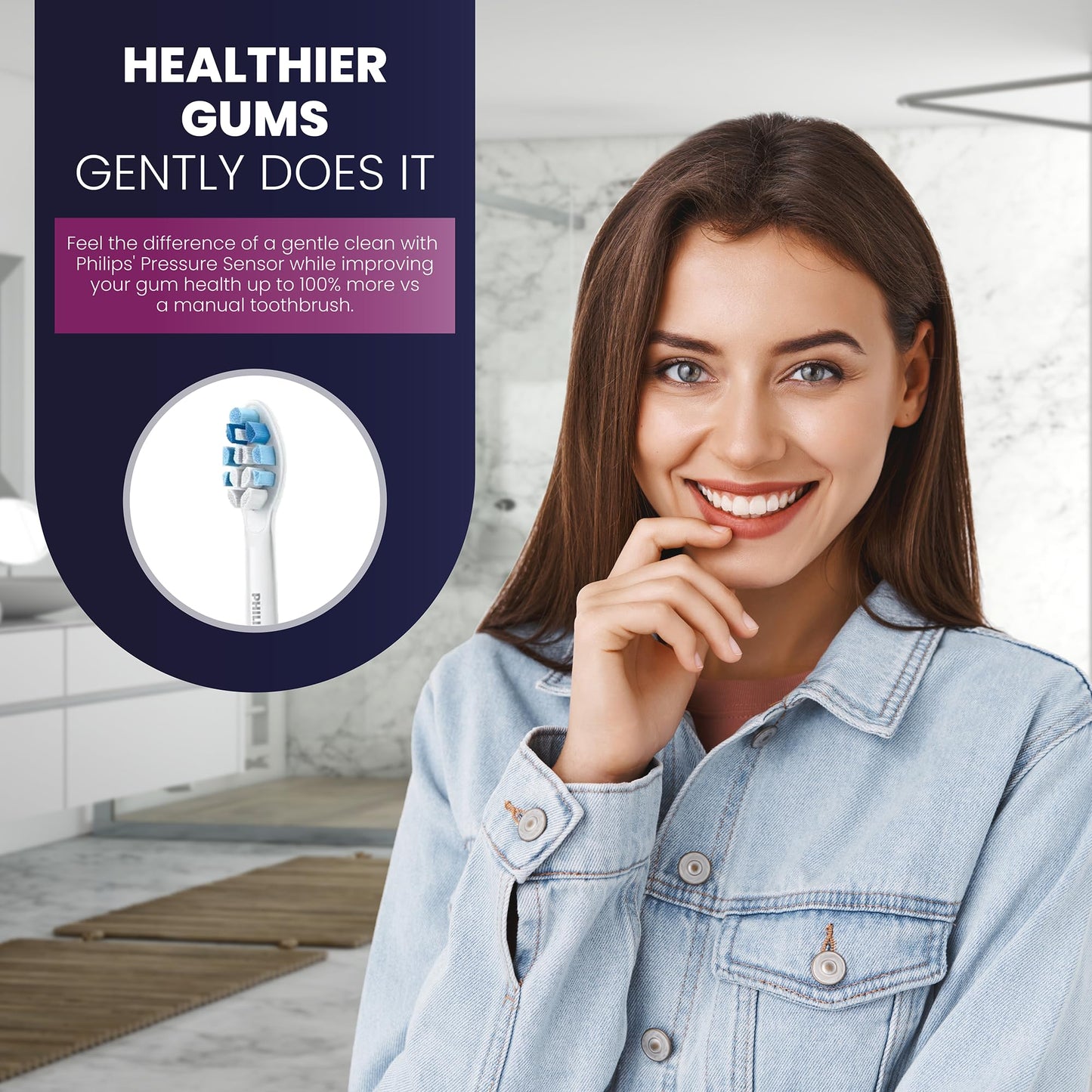 PHILIPS Sonicare ProtectiveClean Electric Toothbrush with Plaque Control Brush Head, Rechargeable Sonicare Toothbrush with Pressure Sensor, Phillips Sonic Toothbrush, Gum Health Brush Head