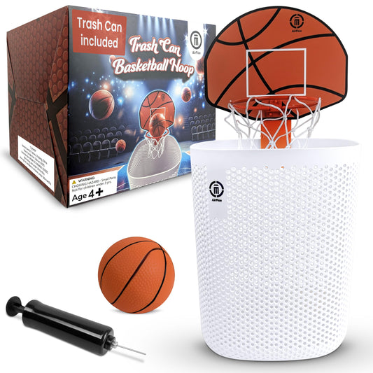 Basketball Trash Can Complete Set – Perfect Basketball Hoop Trash Can, Fun Indoor Kids Trash Can and Unique Basketball Birthday Gift