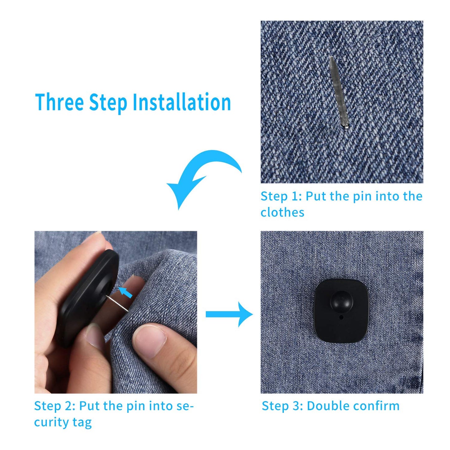 1000 Pieces Hard Clothing Security Tags 8.2Mhz RF Frequency, Retail Security Clothes tag with 1000 Pins and 100 pcs Lanyards Compatible with RF 8.2Mhz EAS System