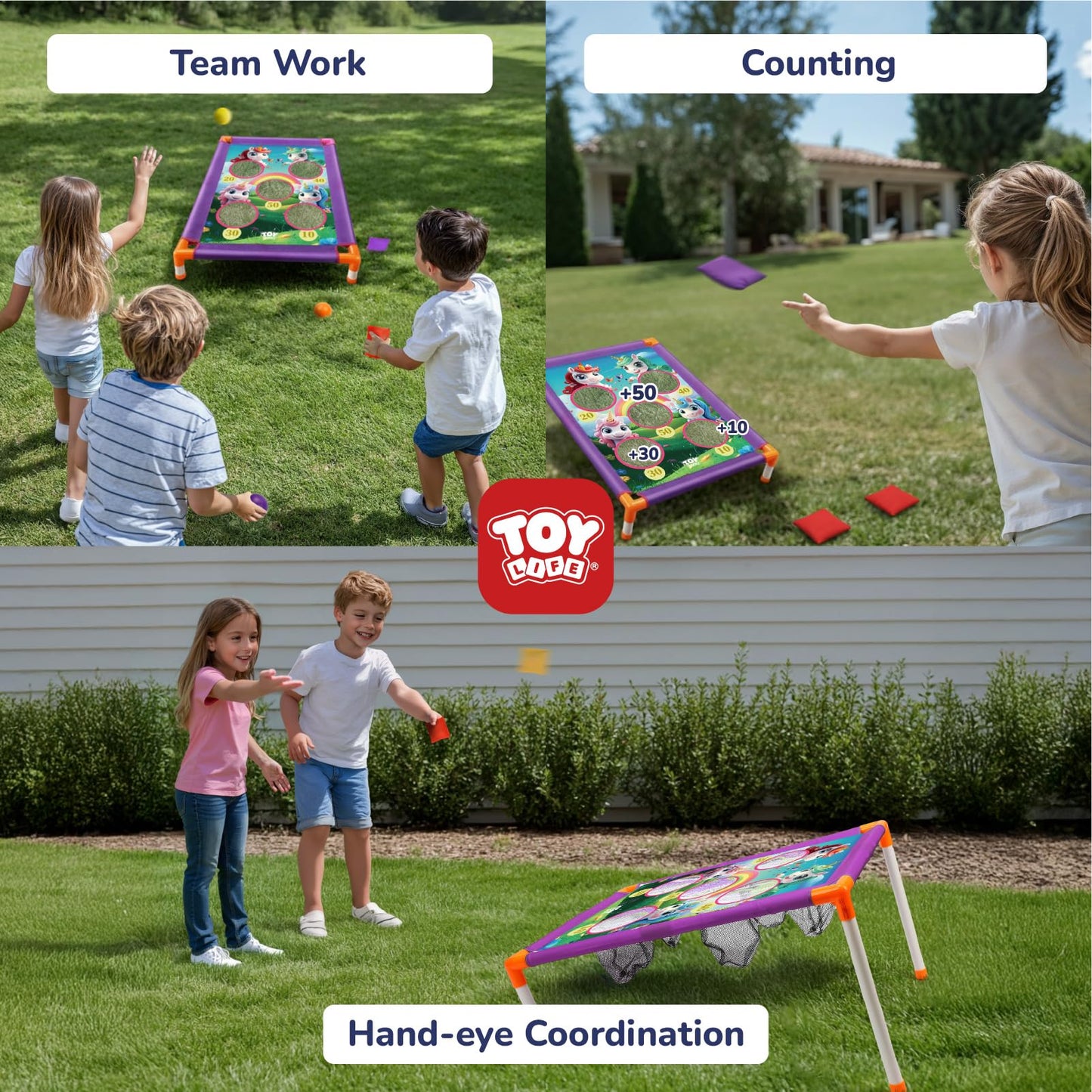 TOY Life Bean Bag Toss Game, Outdoor Toys for Toddlers 3-5, Outdoor Toys for Kids Ages 4-8, Outdoor Kids Toys, Kids Party Games, Outside Toys for Kids Ages 4-8, Outside Toys for Toddlers 3-5