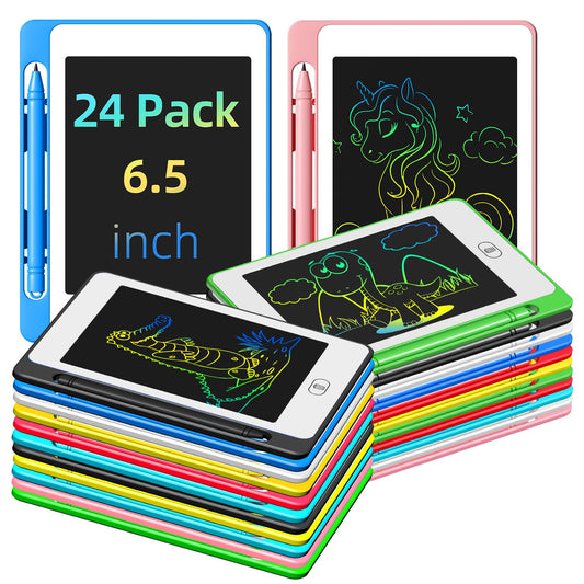 24 Pack LCD Writing Tablet for Kids, 6.5 Inch Colorful Doodle Board Drawing Tablet, Erasable Reusable Electronic Drawing Pads, Educational Learning Toys Birthday Gifts for Girls Boys Age 3 4 5 6 7 8