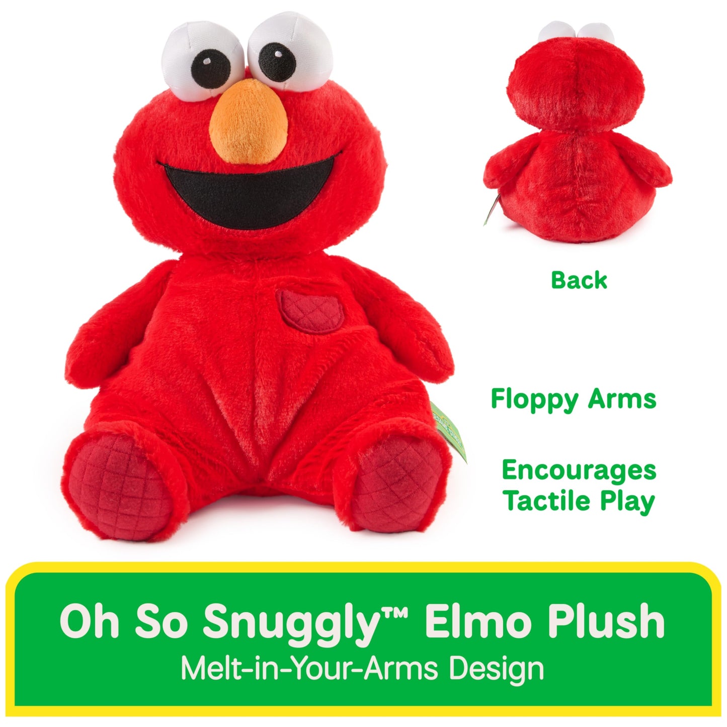 GUND Sesame Street Official Oh So Snuggly Elmo Plush, Plush Muppet, Sensory Toy, Sesame Street Stuffed Animals for Babies and Infants, Red, 12.5”