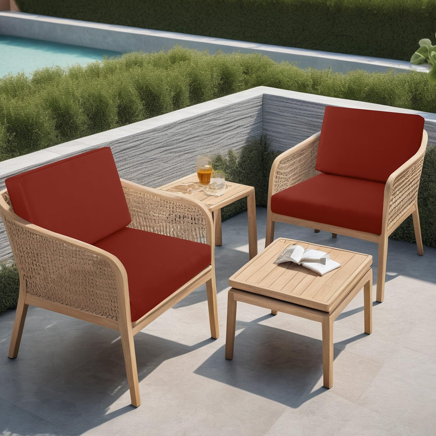idee-home Outdoor Cushions for Patio Furniture, Outdoor Seat Cushion, Waterproof Couch Hampton Bay Deep Seat Replacement Chair Cushions for Garden Lawn Backyard Deck, 28.5 x 28.5