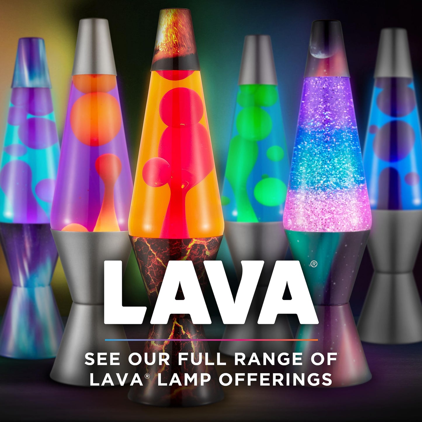 The Original Lava® Lamp - 14.5" Volcanic Crags - Classic Liquid Motion Lamp - Red Wax and Orange Liquid - #2078 (Amazon Exclusive)