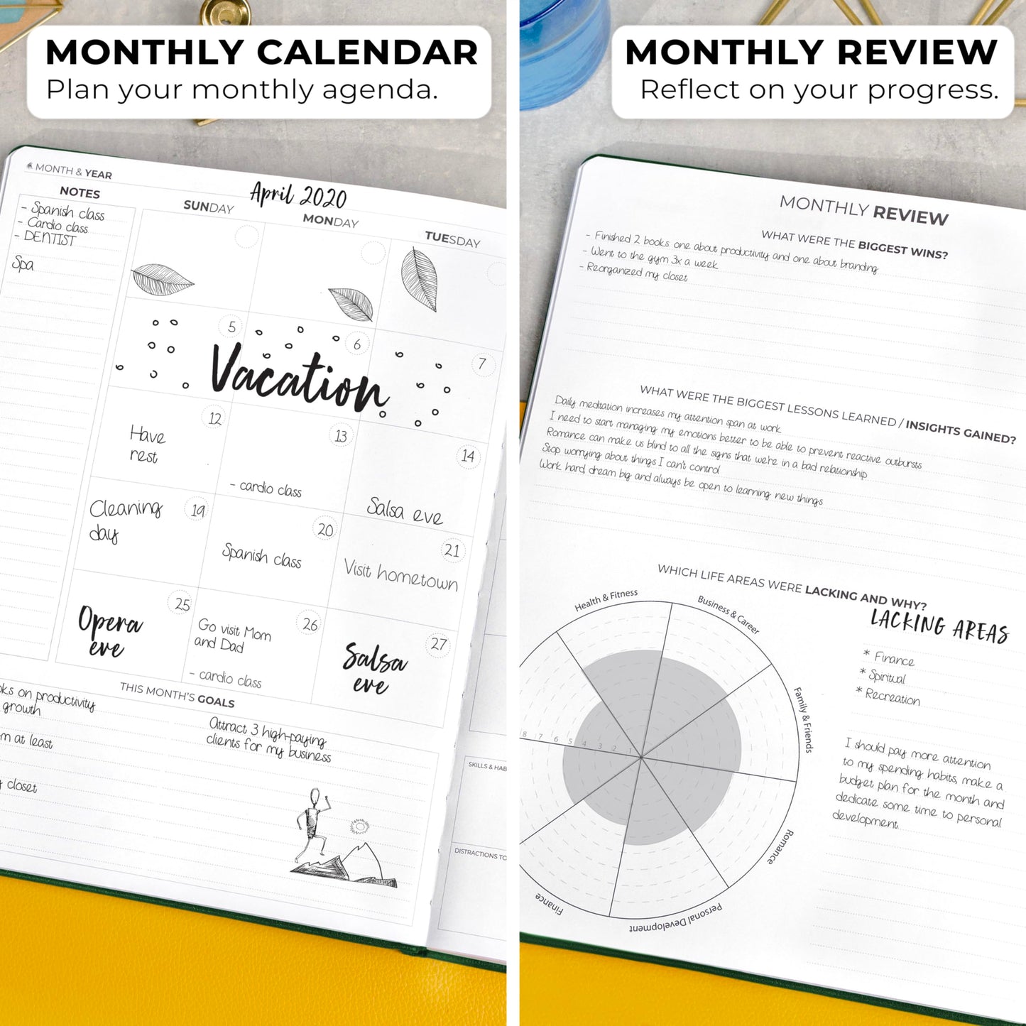 Clever Fox Planner Pro Premium Edition– Luxurious Weekly & Monthly Planner + Budget Planner Organizer for Productivity & Reaching Goals, Undated, A4 Hardcover + Keepsake Box, Lasts 1 Year, ForestGreen