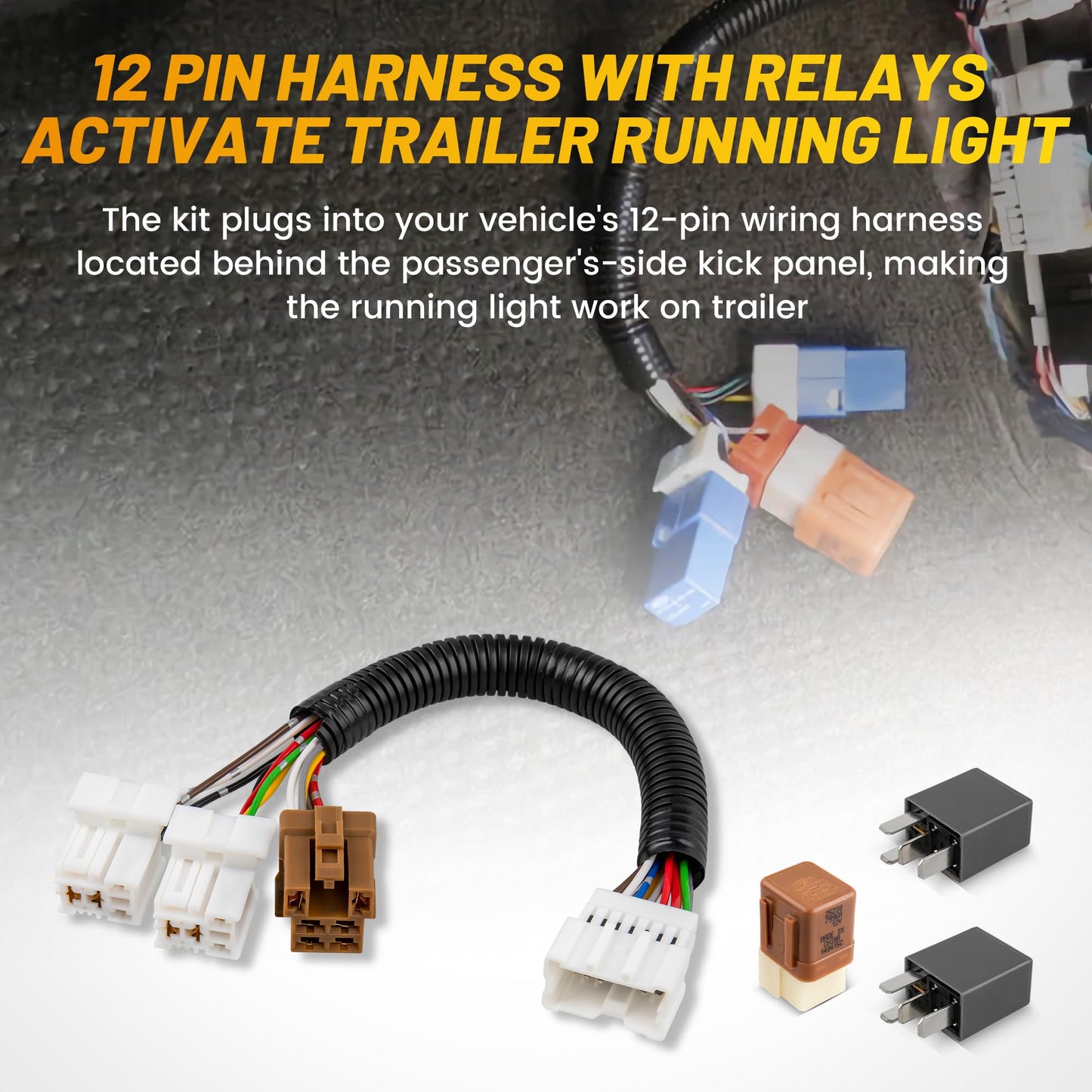 Oyviny Custom 4 Way Trailer Wiring Harness for 2005-2015 Nissan Xterra/05-25 Frontier/09-12 Suzuki Equator Without Factory Tow Package