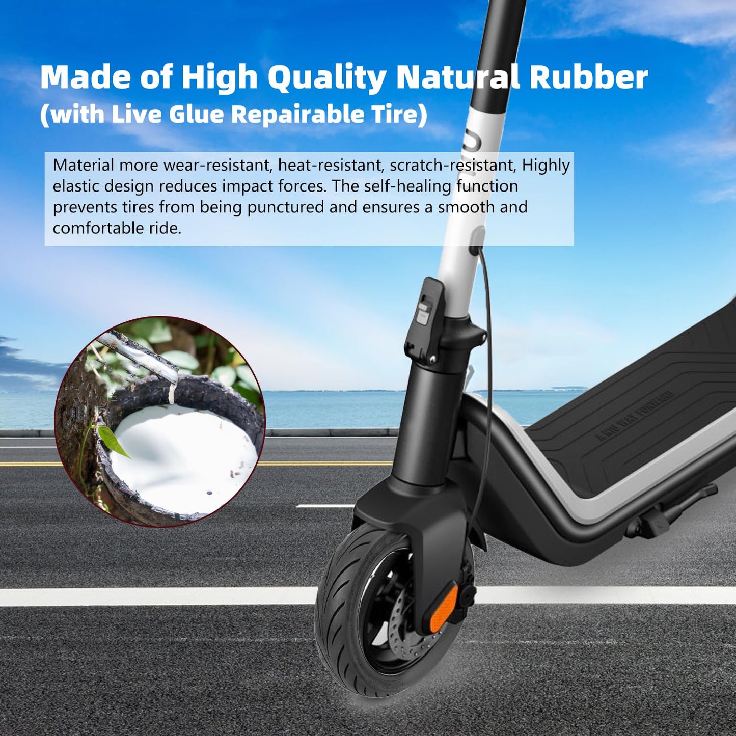 9.5x2.50 Electric Scooter Tire, 9.5 Inch Tubeless tire with Live Glue Repairable Tire, for NIU KQi3 Pro/Max Electric Scooter [Self Repairing] [Tubeless Tires] (2 Pack)