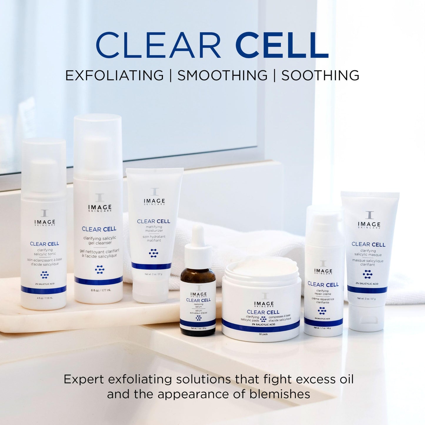 IMAGE Skincare, CLEAR CELL Salicylic Clarifying Pads, Exfoliating Wipes to Clarify Pores for Oily Prone Skin, 60 Pads