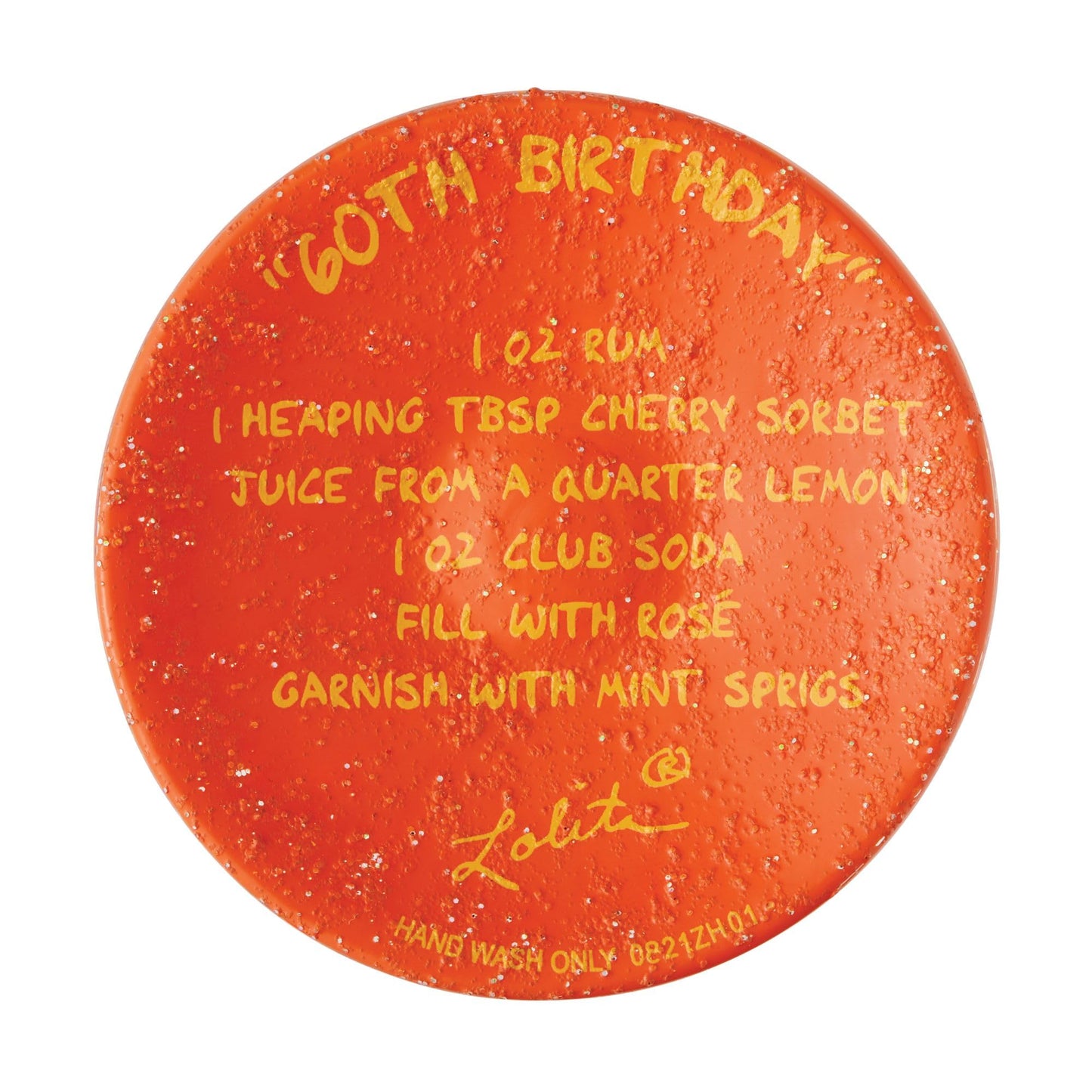 Enesco Designs by Lolita Happy 60th Birthday Hand-Painted Artisan Wine Glass, 15 Ounce, Multicolor