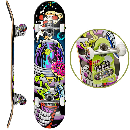 Learn with Lutzka Astronaut Skateboard Deluxe Series by Roller Derby for Kids, Teens, Beginners, Adults