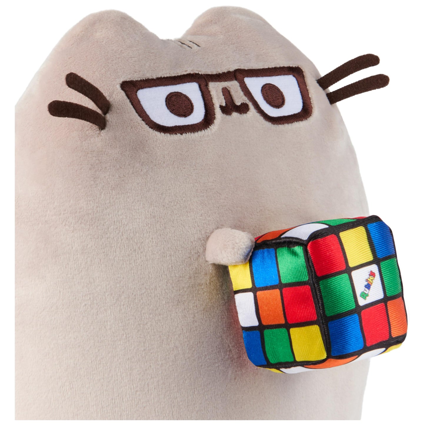 GUND Pusheen with Rubik's Cube Plush, Stuffed Animal for Ages 8 and Up, Gray, 9.5"
