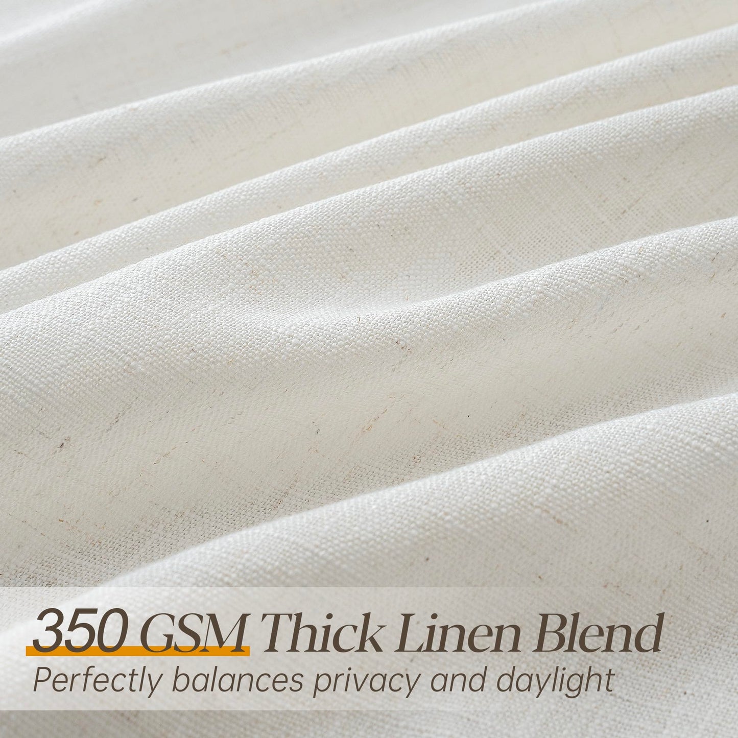 Pinch Pleated Linen Curtains 90 Inches Long for Living Dining Room Bedroom 2 Panel Set Natural Cream Birch Pinch Pleat Curtain 90 Inch Neutral Boho Floor to Ceiling Curtains Semi Sheer Linen Drapes