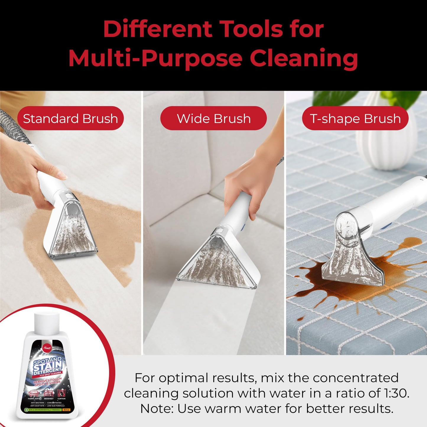 Rosewill Multi-Purpose Portable Carpet and Upholstery Cleaner, Powerful Suction 18 KPa Spot Cleaner, 600W Motor, Car and Auto Detailer, Stain/Spot Remover; Versatile Use: Carpet, Sofa, Pet Hair